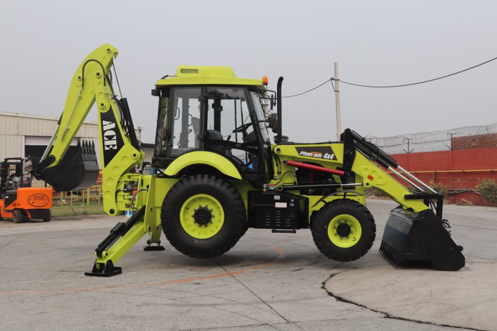 Wheel loaders for sale in Fujairah lined up at a Zoomlift equipment yard ready for delivery.